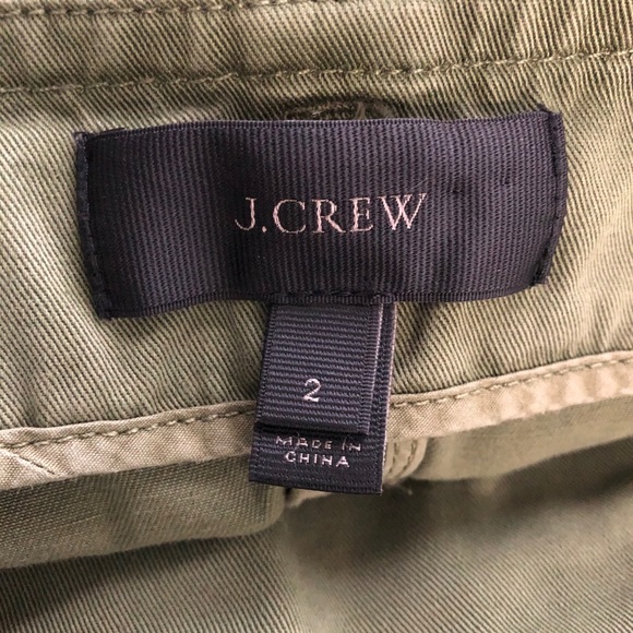 EUC! J. Crew Military Style Green Pleated Skirt 2 - Picture 10 of 12
